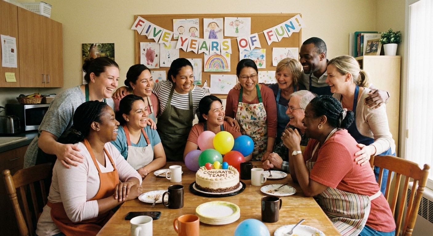 Total compensation package showing childcare benefits, paid time off, and development stipends